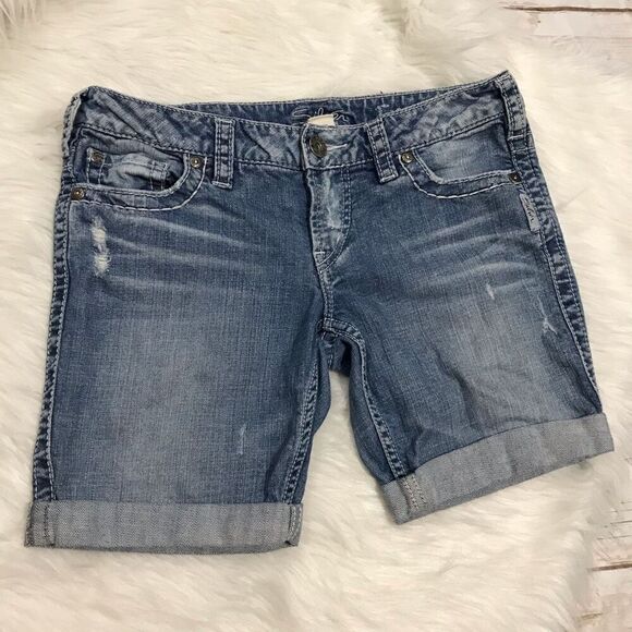 Silver Jeans Frances cuffed denim shorts size‎ 29 - Picture 10 of 10